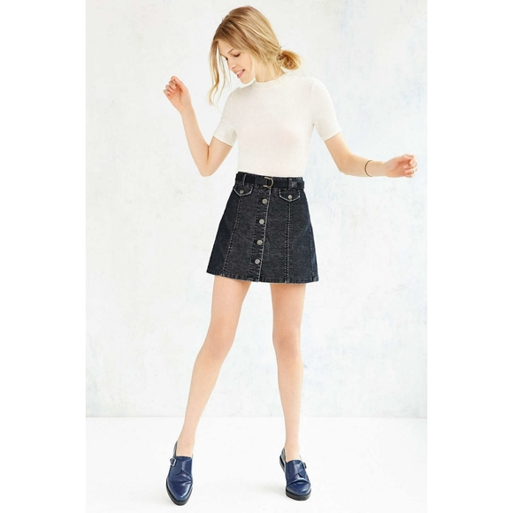 BDG | Corduroy A-Line Button-Front Mini Skirt - Picture 10 of 11